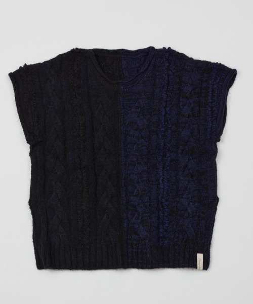 AlexanderLeeChang(アレキサンダーリーチャン)の「AlexanderLeeChang/アレキサンダーリーチャン BIG KNIT VEST ビッグニットベスト AC062103(ベスト・メンズ・ブラック/グレー/バーガンディー・2/3)」の14枚目の写真