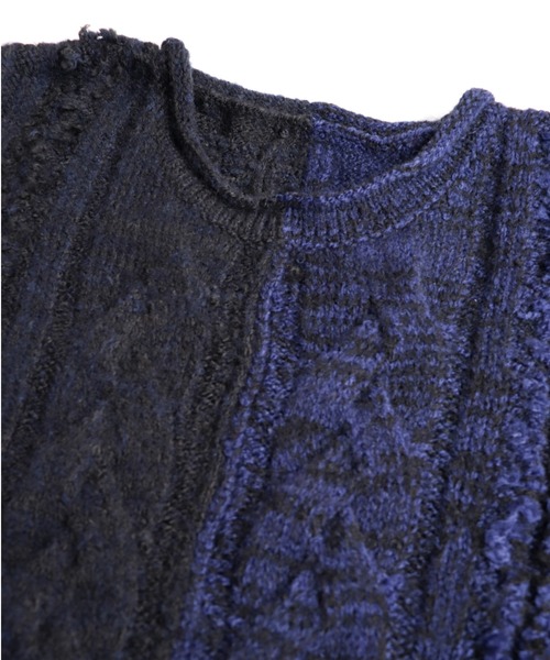 AlexanderLeeChang(アレキサンダーリーチャン)の「AlexanderLeeChang/アレキサンダーリーチャン BIG KNIT VEST ビッグニットベスト AC062103(ベスト・メンズ・ブラック/グレー/バーガンディー・2/3)」の10枚目の写真