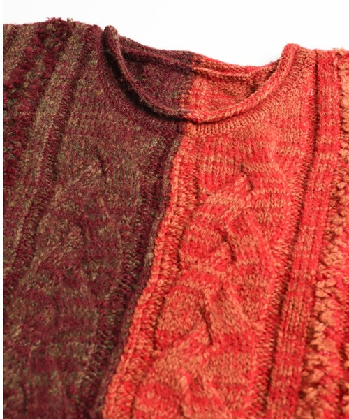 AlexanderLeeChang(アレキサンダーリーチャン)の「AlexanderLeeChang/アレキサンダーリーチャン BIG KNIT VEST ビッグニットベスト AC062103(ベスト・メンズ・ブラック/グレー/バーガンディー・2/3)」の15枚目の写真