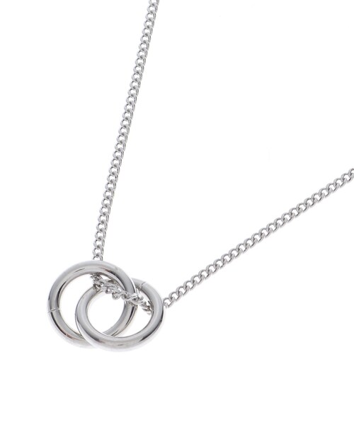 tk.TAKEO KIKUCHI(ティーケータケオキクチ)の「◆ダブルリングネックレス(ネックレス・メンズ・ブラック/シルバー/ゴールド・00)」の3枚目の写真