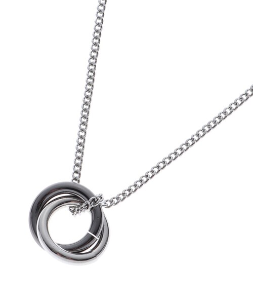 tk.TAKEO KIKUCHI(ティーケータケオキクチ)の「◆ダブルリングネックレス(ネックレス・メンズ・ブラック/シルバー/ゴールド・00)」の5枚目の写真