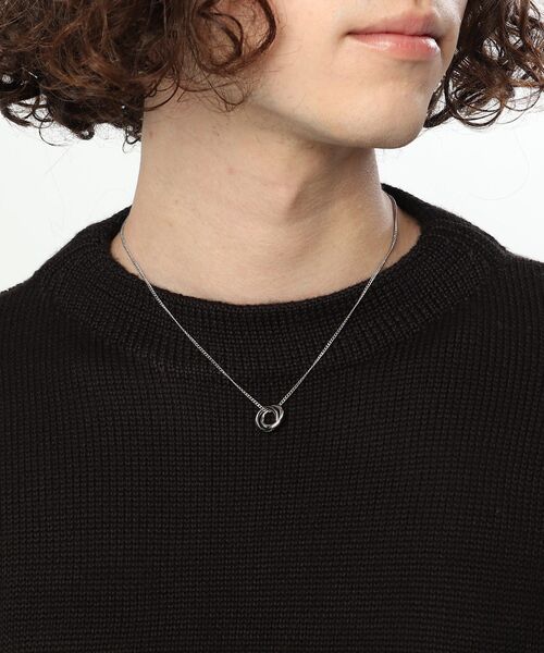 tk.TAKEO KIKUCHI(ティーケータケオキクチ)の「◆ダブルリングネックレス(ネックレス・メンズ・ブラック/シルバー/ゴールド・00)」の8枚目の写真