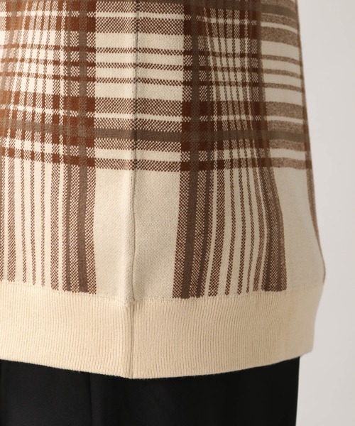 RAGEBLUE（レイジブルー）の「＜自宅洗濯可能＞タータンチェック柄ニットクルー/229692（ニット/セーター・メンズ・ダークグリーン/オフホワイト/キャメル・SMALL/LARGE/MEDIUM/X-LARGE）」の17枚目の写真