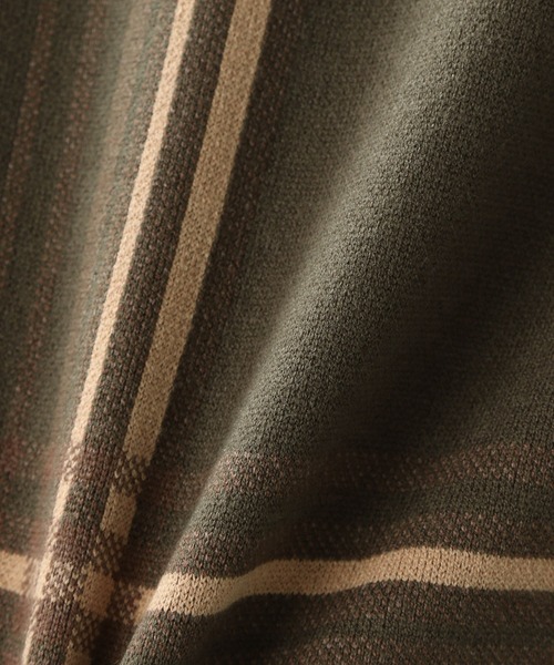 RAGEBLUE（レイジブルー）の「＜自宅洗濯可能＞タータンチェック柄ニットクルー/229692（ニット/セーター・メンズ・ダークグリーン/オフホワイト/キャメル・SMALL/LARGE/MEDIUM/X-LARGE）」の9枚目の写真