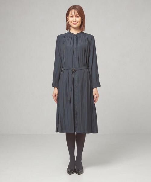 closet story(クローゼットストーリー)の「<closet story>ポリエステルサテン ギャザー ベルトワンピース -ウォッシャブル-(ワンピース・レディース・ネイビー/ピンク/モカ・FREE)」の8枚目の写真