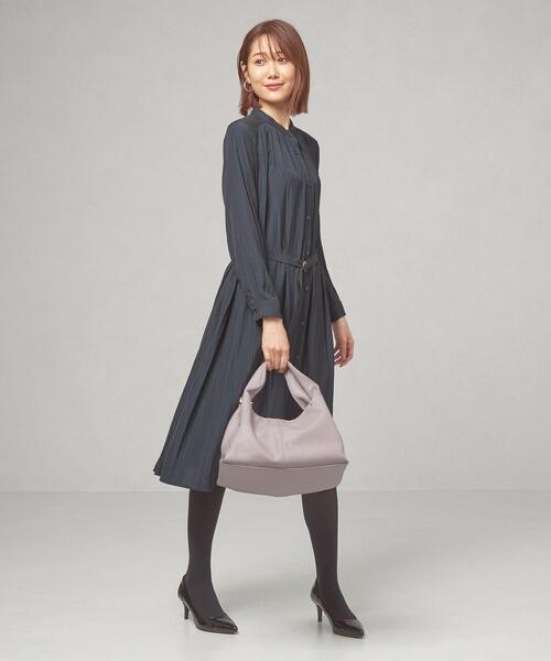 closet story(クローゼットストーリー)の「<closet story>ポリエステルサテン ギャザー ベルトワンピース -ウォッシャブル-(ワンピース・レディース・ネイビー/ピンク/モカ・FREE)」の10枚目の写真