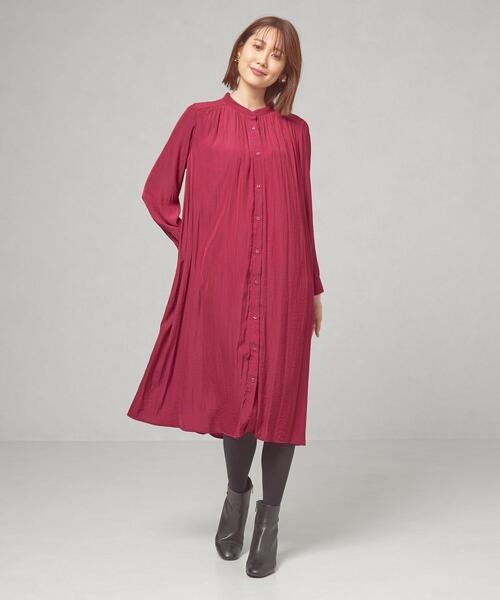 closet story(クローゼットストーリー)の「<closet story>ポリエステルサテン ギャザー ベルトワンピース -ウォッシャブル-(ワンピース・レディース・ネイビー/ピンク/モカ・FREE)」の13枚目の写真