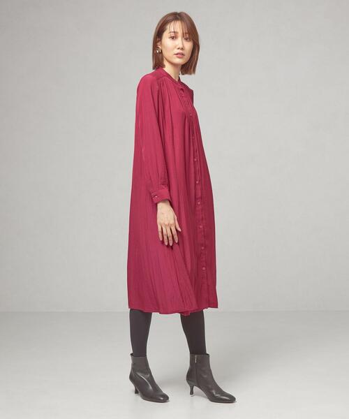 closet story(クローゼットストーリー)の「<closet story>ポリエステルサテン ギャザー ベルトワンピース -ウォッシャブル-(ワンピース・レディース・ネイビー/ピンク/モカ・FREE)」の11枚目の写真