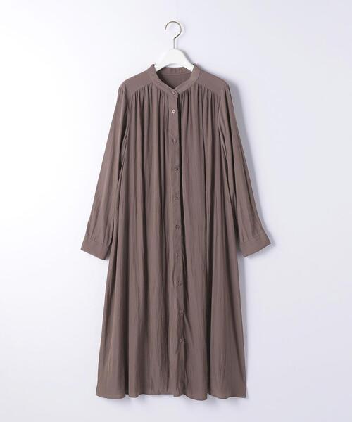 closet story(クローゼットストーリー)の「<closet story>ポリエステルサテン ギャザー ベルトワンピース -ウォッシャブル-(ワンピース・レディース・ネイビー/ピンク/モカ・FREE)」の7枚目の写真