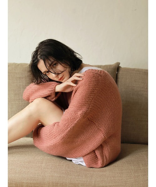 ACYM（アシーム）の「Lily knit カーディガン（ニット/セーター・レディース・ピンク/アイボリー・FREE）」の2枚目の写真