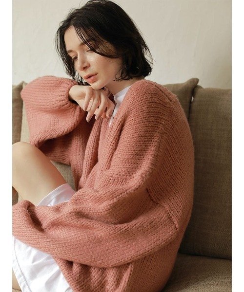 ACYM（アシーム）の「Lily knit カーディガン（ニット/セーター・レディース・ピンク/アイボリー・FREE）」の6枚目の写真