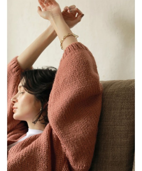 ACYM（アシーム）の「Lily knit カーディガン（ニット/セーター・レディース・ピンク/アイボリー・FREE）」の3枚目の写真