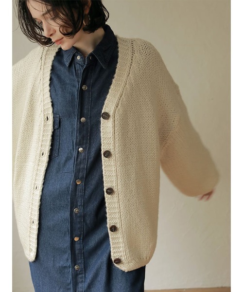 ACYM（アシーム）の「Lily knit カーディガン（ニット/セーター・レディース・ピンク/アイボリー・FREE）」の5枚目の写真