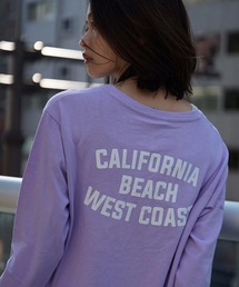 【OP:オーピー】レディース 胸ポケット バックプリントロングTシャツ