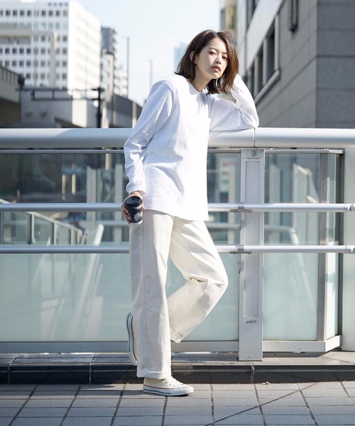 Ocean Pacific(オーシャンパシフィック)の「【OP:オーピー】レディース 胸ポケット バックプリントロングTシャツ(Tシャツ/カットソー・レディース・ホワイト/パープル/グリーン/チャコール・MEDIUM/LARGE/X-LARGE)」の6枚目の写真