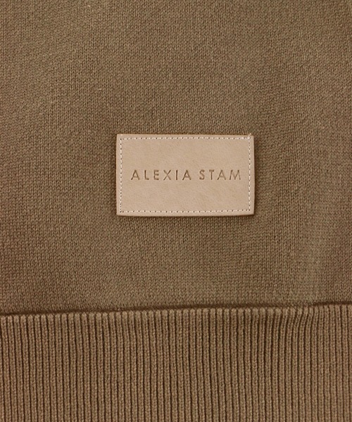 ALEXIA STAM（アリシアスタン）の「Logo Patch Smooth Knit Hoodie/ロゴパッチスムースニットフーディー（パーカー・レディース・チャコールグレー/ブラウン/サンドベージュ・FREE）」の18枚目の写真