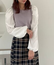 ボリュームパフスリーブニット