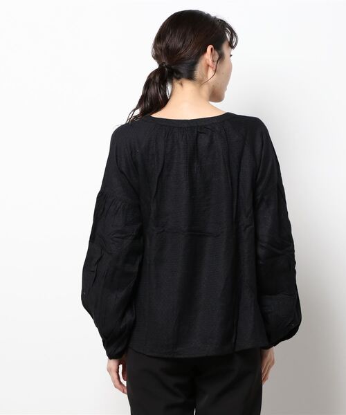 チャイハネ（チャイハネ）の「【チャイハネ】yul フラチル刺繍トップス（シャツ/ブラウス・レディース・ブラック/マスタード/グリーン・FREE）」の5枚目の写真