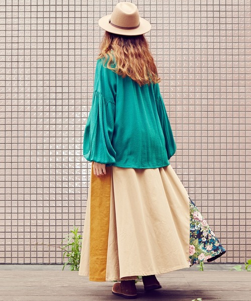 チャイハネ（チャイハネ）の「【チャイハネ】yul フラチル刺繍トップス（シャツ/ブラウス・レディース・ブラック/マスタード/グリーン・FREE）」の15枚目の写真