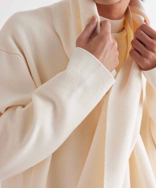 ADAM ET ROPE'(アダムエロペ)の「マフラー付き モックネックミラノリブオーバーサイズニット【GIFT】(ニット/セーター・メンズ・ダークブラウン/ベージュ/オフホワイト/ブルー・M/L)」の18枚目の写真