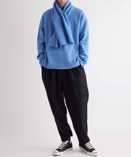 ADAM ET ROPE'(アダムエロペ)の「マフラー付き モックネックミラノリブオーバーサイズニット【GIFT】(ニット/セーター・メンズ・ダークブラウン/ベージュ/オフホワイト/ブルー・M/L)」の11枚目の写真