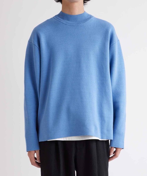 ADAM ET ROPE'(アダムエロペ)の「マフラー付き モックネックミラノリブオーバーサイズニット【GIFT】(ニット/セーター・メンズ・ダークブラウン/ベージュ/オフホワイト/ブルー・M/L)」の22枚目の写真