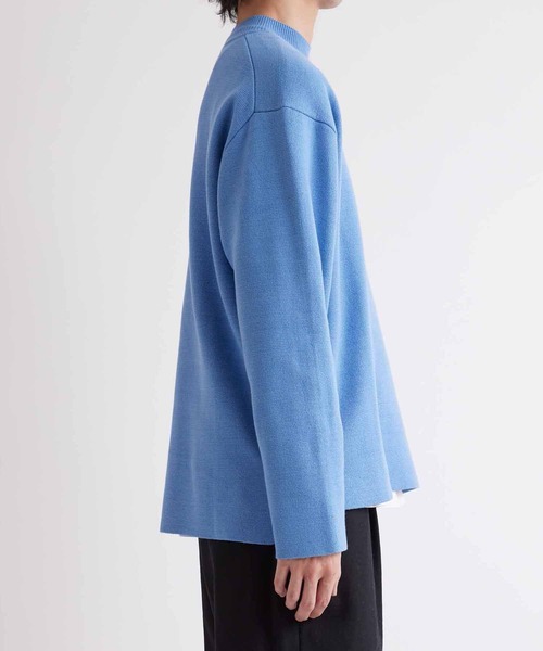 ADAM ET ROPE'(アダムエロペ)の「マフラー付き モックネックミラノリブオーバーサイズニット【GIFT】(ニット/セーター・メンズ・ダークブラウン/ベージュ/オフホワイト/ブルー・M/L)」の12枚目の写真