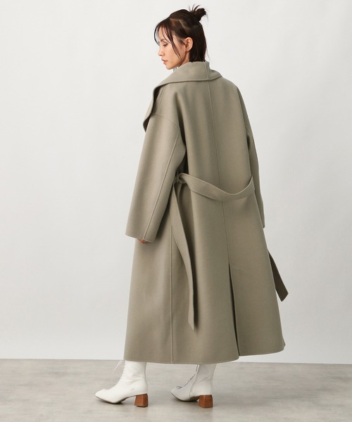 Ezick（エジック）の「リバーメルトンロングコート（ステンカラーコート・レディース・ホワイト/ブラック/カーキ・SMALL/MEDIUM）」の14枚目の写真