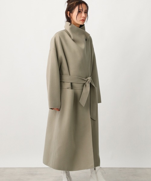 Ezick（エジック）の「リバーメルトンロングコート（ステンカラーコート・レディース・ホワイト/ブラック/カーキ・SMALL/MEDIUM）」の21枚目の写真