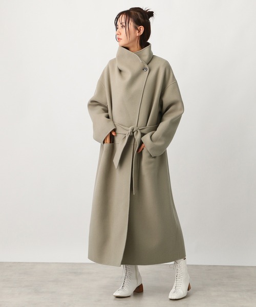 Ezick（エジック）の「リバーメルトンロングコート（ステンカラーコート・レディース・ホワイト/ブラック/カーキ・SMALL/MEDIUM）」の12枚目の写真