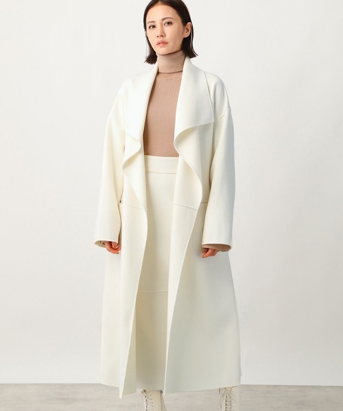 Ezick（エジック）の「リバーメルトンロングコート（ステンカラーコート・レディース・ホワイト/ブラック/カーキ・SMALL/MEDIUM）」の10枚目の写真