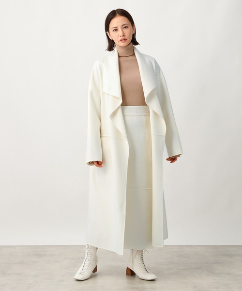 Ezick（エジック）の「リバーメルトンロングコート（ステンカラーコート・レディース・ホワイト/ブラック/カーキ・SMALL/MEDIUM）」の9枚目の写真