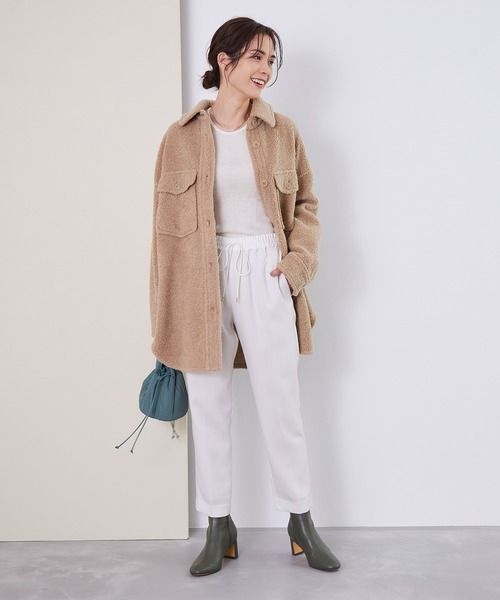 ROPE'(ロペ)の「ラチネドロストテーパードパンツ(その他パンツ・レディース・ホワイト/ブラック/パープル/ベージュ系その他・38/36)」の9枚目の写真