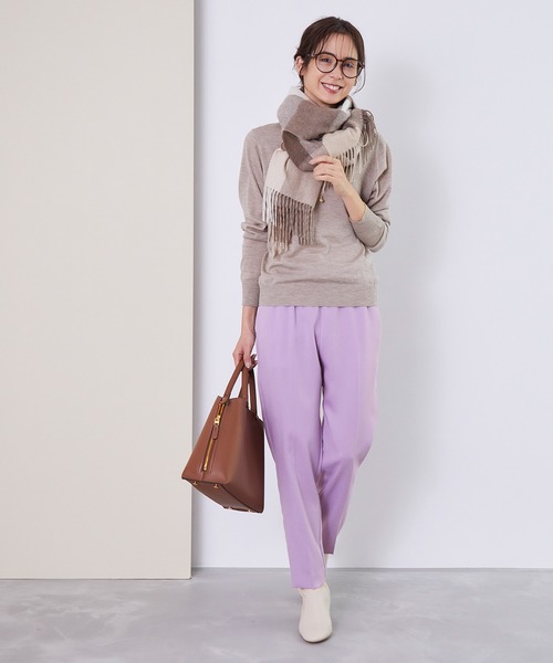ROPE'(ロペ)の「ラチネドロストテーパードパンツ(その他パンツ・レディース・ホワイト/ブラック/パープル/ベージュ系その他・38/36)」の10枚目の写真
