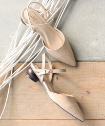 VIVIAN | 2022年春新作　ポインテッドトゥウッド柄ラウンドヒールストラップパンプス(パンプス)