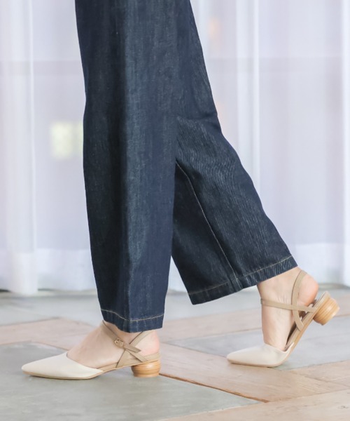 VIVIAN（ヴィヴィアン）の「ポインテッドトゥウッド柄ラウンドヒールストラップパンプス（パンプス・レディース・ブラック/ストーン/オリーブ×ブラック/ベージュ・LL/S/M/L）」の19枚目の写真