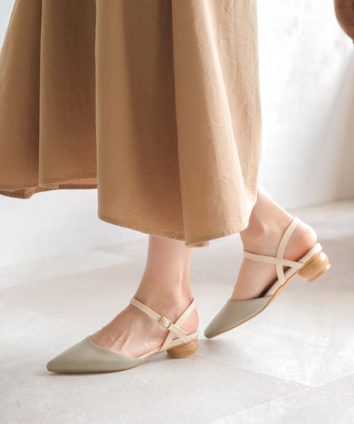 VIVIAN（ヴィヴィアン）の「ポインテッドトゥウッド柄ラウンドヒールストラップパンプス（パンプス・レディース・ブラック/ストーン/オリーブ×ブラック/ベージュ・LL/S/M/L）」の22枚目の写真