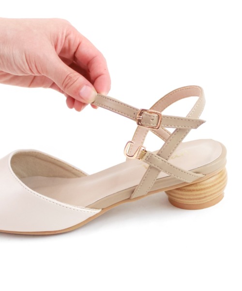 VIVIAN（ヴィヴィアン）の「ポインテッドトゥウッド柄ラウンドヒールストラップパンプス（パンプス・レディース・ブラック/ストーン/オリーブ×ブラック/ベージュ・LL/S/M/L）」の11枚目の写真