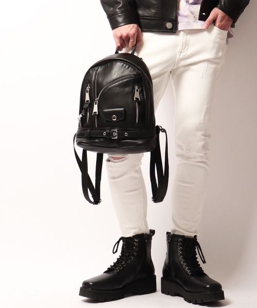 BLACK JACKALL CROWN(ブラックジャッカルクラウン)の「BLACK JACKALL CROWN ライダース デコレーション ミニリュック(バックパック/リュック・レディース・ブラック・FREE)」の8枚目の写真