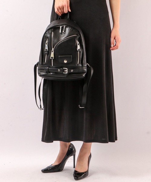 BLACK JACKALL CROWN(ブラックジャッカルクラウン)の「BLACK JACKALL CROWN ライダース デコレーション ミニリュック(バックパック/リュック・レディース・ブラック・FREE)」の5枚目の写真