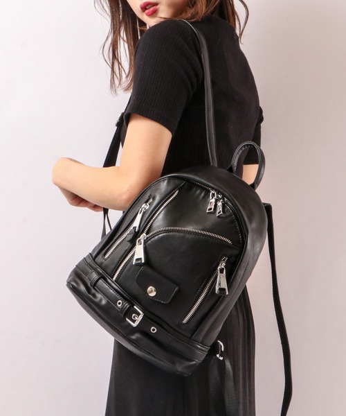 BLACK JACKALL CROWN(ブラックジャッカルクラウン)の「BLACK JACKALL CROWN ライダース デコレーション ミニリュック(バックパック/リュック・レディース・ブラック・FREE)」の14枚目の写真