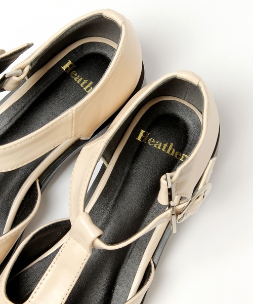 Heather(ヘザー)の「Tストラップシューズ 263830(ドレスシューズ・レディース・ブラック/アイボリー・M/L)」の8枚目の写真