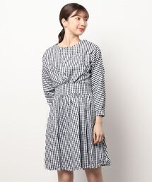 Anuenue | ふわっと広がるフレアスカート前後2wayギンガムチェックワンピース(ワンピース)