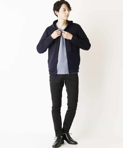MK MICHEL KLEIN HOMME (エムケーミッシェルクランオム)の「切り替えデザインパーカー(パーカー・メンズ・ネイビー/ライトパープル/モカ・51/48/46)」の5枚目の写真