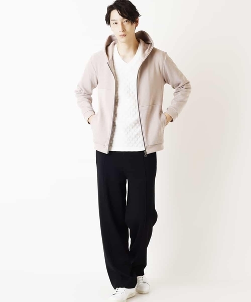 MK MICHEL KLEIN HOMME (エムケーミッシェルクランオム)の「切り替えデザインパーカー(パーカー・メンズ・ネイビー/ライトパープル/モカ・51/48/46)」の11枚目の写真