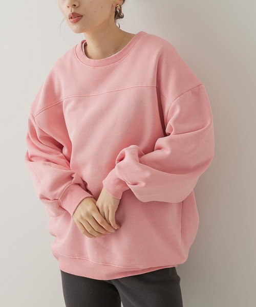 URBAN RESEARCH Sonny Label（アーバンリサーチサニーレーベル）の「VintageBoyslikeスウェットプルオーバー（スウェット・レディース・チャコールグレー/ライトグレー/ピンク・FREE）」の3枚目の写真