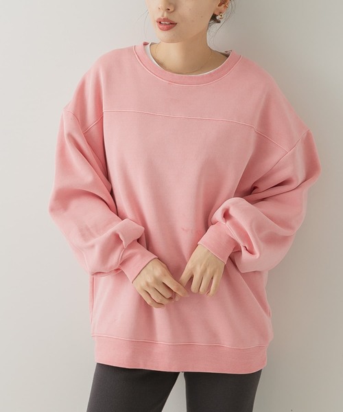 URBAN RESEARCH Sonny Label（アーバンリサーチサニーレーベル）の「VintageBoyslikeスウェットプルオーバー（スウェット・レディース・チャコールグレー/ライトグレー/ピンク・FREE）」の14枚目の写真