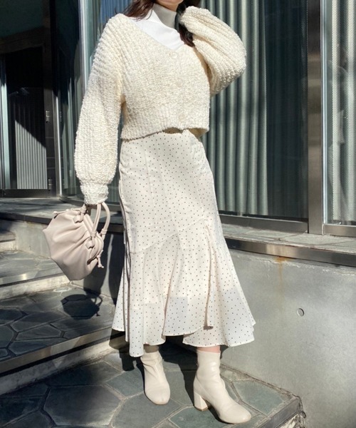 one after another NICE CLAUP（ワンアフターアナザーナイスクラップ）の「Sサイズあり　バックレースアップマーメイドスカート（スカート・レディース・ブラック/モカ/ライトベージュ/ドット/パープル系その他・SMALL/MEDIUM）」の19枚目の写真