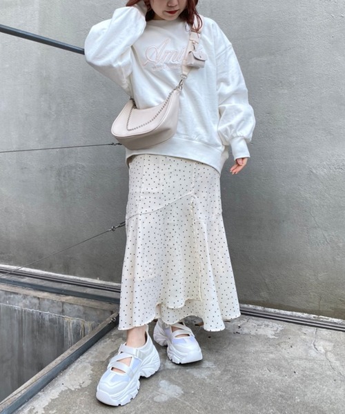 one after another NICE CLAUP（ワンアフターアナザーナイスクラップ）の「Sサイズあり　バックレースアップマーメイドスカート（スカート・レディース・ブラック/モカ/ライトベージュ/ドット/パープル系その他・SMALL/MEDIUM）」の18枚目の写真