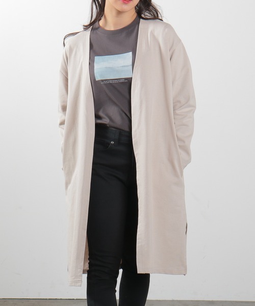 Honeys（ハニーズ）の「トッパーカーデ（カーディガン/ボレロ・レディース・グリーン系その他/ブラック/ベージュ/ネイビー/杢グレー・M/LL/L）」の4枚目の写真